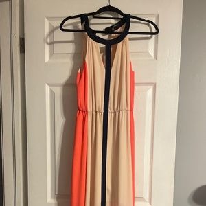 Long sheer two toned dress